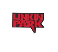 Toppa ricamata da applicare con ferro da stiro, motivo: Linkin Park, colore: rosso e nero