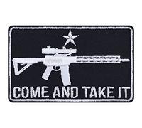Toppa ricamata da applicare con ferro da stiro o cucitura: "COME AND TAKE IT" Patch morale Armi da annodare/stirare | Patch applicativo per cecchino/mitragliatrice | 90x55mm