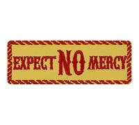 Toppa ricamata da applicare con ferro da stiro o cucitura: "Expect no mercy" Toppa Biker per jeans | Patch per annodare/applicare | Regalo per motociclisti | Applique per tutti i tessuti | 100x35mm