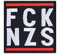 Toppa ricamata da applicare con ferro da stiro o cucitura "FCK NZS" Toppa contro i nazisti, adesivo anti-razzismo per annodare/ferro da stiro | Applicazione fai da te per tutti i tessuti | 60x60mm