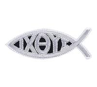 Toppa ricamata da applicare con ferro da stiro o cucitura "IXOYE Symbol" | Patch cristiano da annodare/stirare | religione per tutti i tessuti | Regalo cristiano | Applique 90x33mm