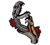 Toppa ricamata da applicare con ferro da stiro o cucitura, tema: Da nascita a morte serpente