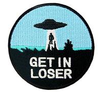 Toppa ricamata da applicare con ferro da stiro o cucitura, tema: Entra Perdente, File X ufo