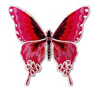 Toppa ricamata da applicare con ferro da stiro o cucitura, tema: Farfalla, Rosa