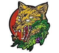 Toppa ricamata da applicare con ferro da stiro o cucitura, tema: Quattro Occhi Volpe