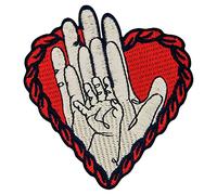 Toppa ricamata da applicare con ferro da stiro o cucitura, tema: Siamo una famiglia Mani unite