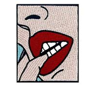 Toppa ricamata da applicare con ferro da stiro o cucitura, tema: Tentazione sexy del labbro rosso