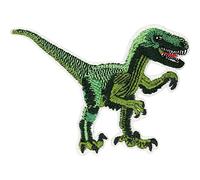 Toppa ricamata da applicare con ferro da stiro o cucitura - Velociraptor per bambini - Patch con immagine di velociraptor da stirare | Ricami dinosauri per abbigliamento - Fregio da cucire | 85x60mm