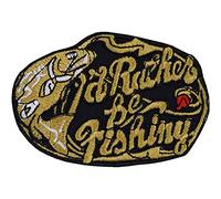 Toppa ricamata da applicare con ferro o cucire: "I'd rather be fishing" | Patch per pescatori | Applicazione per abbigliamento sportivo | Regalo divertente per appassionati | 80x55mm