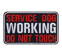 Toppa ricamata da applicare con ferro o cucire: "Service dog working - Do not touch" | Patch per cani guida | Applique per cani assistenza | Abbigliamento per animali cucibile | Guinzaglio | 85x50mm