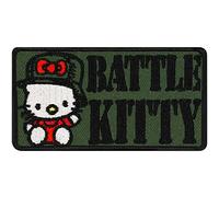 Toppa ricamata da applicare con ferro o cucitura: "Battle Kitty" | Gatto da battaglia | Patch tattico per morale | Patch da annodare/stirare | Kitty Applicazione | Riparazione abbigliamento | 75x40mm