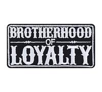 Toppa ricamata da applicare con ferro o cucitura: "Brotherhood of Loyalty" | Biker Heavy Metal | fratellanza e Buffi | Regalo per motociclisti | Applicazione giacca/vestito/jeans | 90x45mm