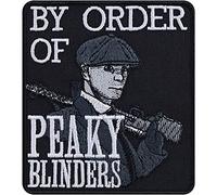 Toppa ricamata da applicare con ferro o cucitura: "BY ORDER OF PEAKY BLINDERS" | Patch con ricamo per fan della serie - Applicazione da annodare/ferro - Toppa per tutti i tessuti | 80x90mm