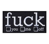 Toppa ricamata da applicare con ferro o cucitura: "Divertente patch "FUCK you/me/off" Biker | Motivazione termoadesiva | Regalo applicazione per abbigliamento | 90x45mm