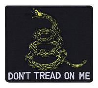 Toppa ricamata da applicare con ferro o cucitura: "DON'T TREAD ON ME" | Biker, Rocker | Patch da annodare/stirare | Accessorio per moto | Regalo | Applique serpenti per tutti i tessuti | 80x90mm