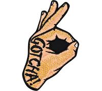 Toppa ricamata da applicare con ferro o cucitura: "GOTCHA" | Mano da subacqueo Toppa/iron-on ricamato | Sticker motivazionale "Got you" | Applique per immersioni | 90x50mm