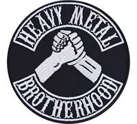 Toppa ricamata da applicare con ferro o cucitura: "Heavy Metal brotherhood Patch Biker Jeans | Patch termoadesivi per annodare/stirare | Applicazione Outdoor | 90x90mm