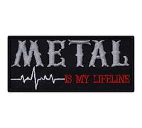 Toppa ricamata da applicare con ferro o cucitura: Heavy Metal stirabile | "Metallo è mia vita" Patch Biker | Heavy Metal | Applicazione Jeans, Gilet | 90x40mm