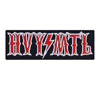 Toppa ricamata da applicare con ferro o cucitura: HEAVY METAL Toppa per Abiti Patch Ricamato Applicabile Ferro/Cucitura Applicazione da annodare/a stirare per gli amanti del Heavy Metal - 90x30mm
