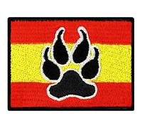Toppa ricamata da applicare con ferro o cucitura: "K9 Cane Polizia Spagna" | Patch cane poliziotto bandiera spagnola | Applicazione zampe cane | Ideale per guinzagli/pettorine | 70x50mm