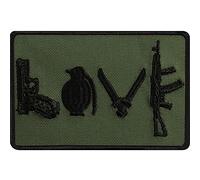 Toppa ricamata da applicare con ferro o cucitura: Patch "LOVE" | Tactical Morale Patch | annodare/stirare | Adesivo militare | Regalo uomo/donna | Applicazione per tessuti - 90x60mm