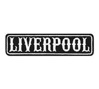 Toppa ricamata da applicare con ferro o cucitura per giacca moto: "Liverpool" - Patch per biker | Rankpatch Liverpool per tutte le tessuti | Badge motociclistico Liverpool | 100x25mm