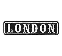 Toppa ricamata da applicare con ferro o cucitura per giacca moto: "London" - Patch per biker | Rankpatch Londra per tutte le tessuti | Badge motociclistico Londra | 100x25mm
