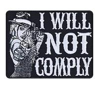 Toppa ricamata da applicare con ferro o cucitura: Toppa "Non mi sottometto" per ragazze cattive, Patch ricamato - Libertà medica, ribellione, Proteste, emblema - 90x70mm