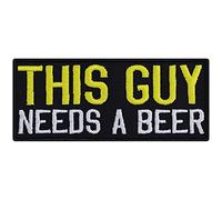 Toppa ricamata da applicare con ferro o cucitura: Toppa "THIS TYPE NEEDS A BEER" Patch per amanti della birra - Appl. da cucire o da Applicazione | Regalo per Beerlover - 95x40mm
