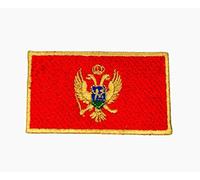 Toppa ricamata da cucire con ferro da stiro con bandiera nazionale del Montenegro