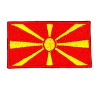 Toppa ricamata da cucire con ferro da stiro con bandiera nazionale della Macedonia del Nord