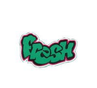 Toppa ricamata da cucire o applicare con ferro da stiro, motivo graffiti anni '90, 7,6 cm, colore nero