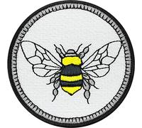 Toppa ricamata ferro o cucitura: Api - Applicazione ricamata api locali - Adesivo cucitura - Emblema apicoltura apicoltori - Patta regina api - Toppa termoadesiva bombus jeans - 70x70mm