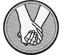 Toppa ricamata ferro o cucitura mano nella mano | Patch matrimonio, simbolo forza nell'unione | Regalo per coppia, simbolo dell'unione | Patch termoadesivo da cucire o stirare | 75x75mm