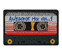 Toppa ricamata ferro o cucitura Mixtape "Awesome Mix Vol. 1" Vinyl Guardians of the Galaxy Patch per cucito/stiratura | Applicazione Dj con ricamo Music Lover Sticker per tessuti | Dimensioni: 80x50mm
