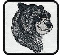 Toppa ricamata ferro o cucitura: Orso bruno Canada Wildlife | "Preserva il Pianeta" | Applicazione per cucire/stirare | Ridere orso Bambini | 70x70mm