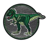 Toppa ricamata ferro o cucitura Patch Dinosauri T-Rex per bambini da cucire/stirare | Applicazione con immagine di Tyrannosaurus Rex per tessuti | Fai da te per abbigliamento dei bambini | 85x75mm