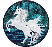 Toppa ricamata ferro o cucitura: Patch Unicorno | Applique cucire o termoadesiva | Toppa jeans Bosco Incantato | Regalo compleanno | Decorazione | Applique costumi e zaini | 80x80mm