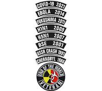 Toppa ricamata ferro o cucitura Set "EOW Veteran" | Patch "Veterano della fine del mondo" | Applique "Apocalisse" | Stemmi giorno del giudizio | Adesivi atomici cucire/stirare | 90x90mm 180x90mm