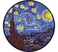 Toppa ricamata ferro o cucitura: VAN GOGH - Notte stellata con ricamo - Patch VINCENT VAN GOGH - Applicazione impressionismo, adesivo tessuti - 80x80mm.