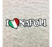 Toppa ricamata - I Love Napoli (con bandiera)