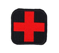 Toppa Ricamata per Morale Militare Tattica di Pronto Soccorso della Croce Rossa, Perfetta per IFAK Rip Away Pouch, EMT, EMS, Trauma, Medico, Paramedico, Kit di Salvataggio di Prima Risposta(Nero)