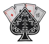 Toppa ricamata termoadesiva a forma di cuore da poker, per vestiti, jeans, giacche, emblemi