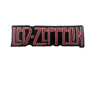 Toppa ricamata termoadesiva a forma di Led Zeppelin, colore: rosso