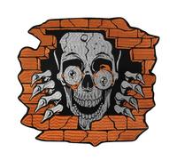 Toppa ricamata termoadesiva a forma di teschio, per magliette, jeans, cappelli, borse