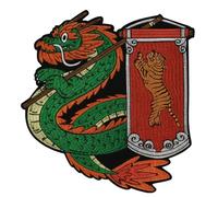 Toppa ricamata termoadesiva a forma di tigre drago, adatta per jeans, giacche, vestiti, borse fai da te (B, 1 pezzo)