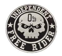 TOPPA RICAMATA TERMOADESIVA - BIG PATCH - Indipendent Free Rider per Motociclista da Ricamo su Pilot Motorcycle, per Gilet da Moto, Iron-On per Decorare Abbigliamento da Moto, Giubbotto Fai da Te