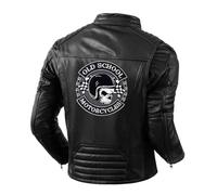 Toppa Ricamata Termoadesiva - BIG PATCH - Patch Biker - Teschio Skull Old School - Motorcycles, da Ricamo per decorare Gilet da Moto, Giubbotto o Abbigliamento Fai da Te