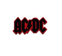 Toppa ricamata termoadesiva con logo Ac Dc Acdc Schwarz Rot Black Red