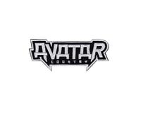 Toppa ricamata termoadesiva con scritta "Avatar Country", colore argento